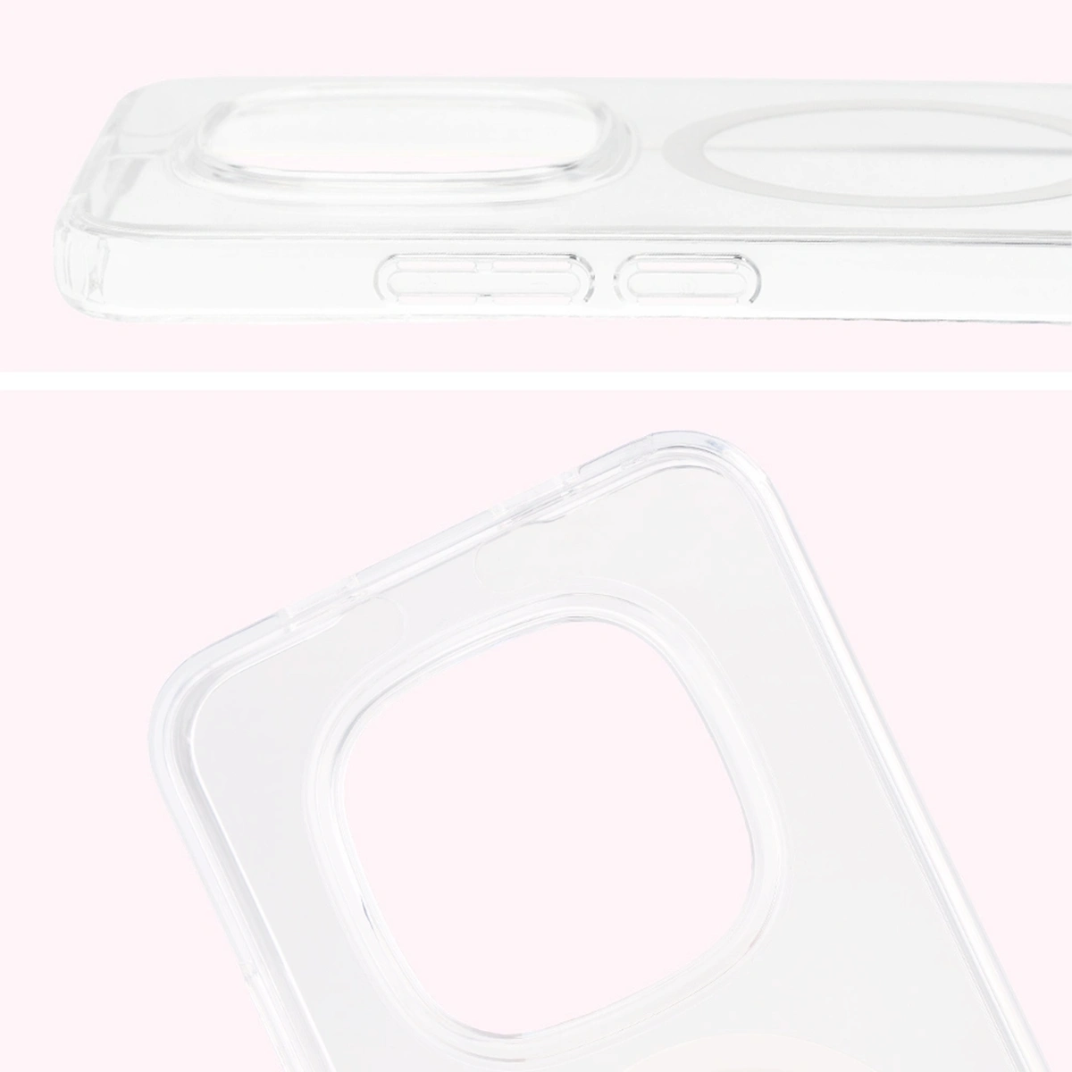 Pełne wycięcie i podwyższone krawędzie aparatu w etui Bizon Case CrystalO do Xiaomi Redmi Note 15 Pro 5G
